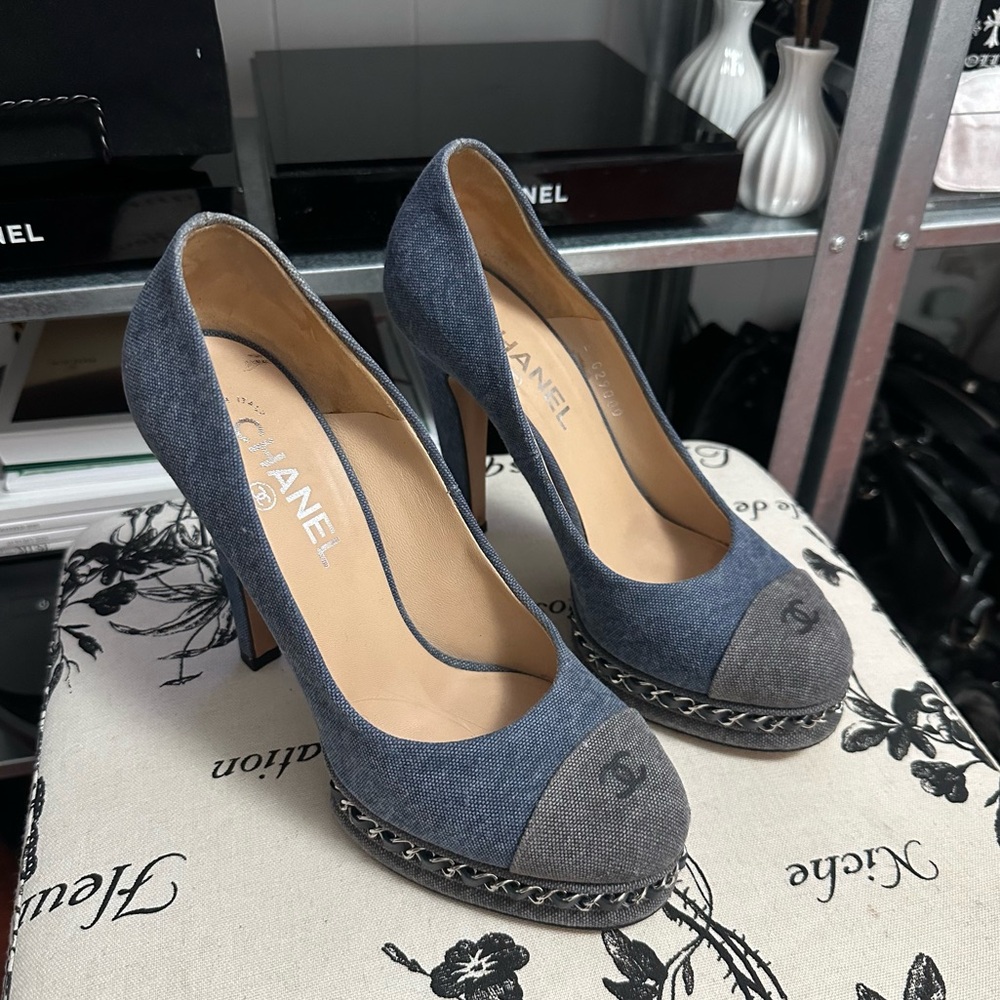CHANEL DENIM PLATFORMS